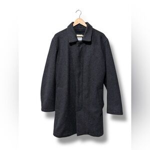 GAP Men's Charcoal Grey Wool Long Winter Car Coat Size Large